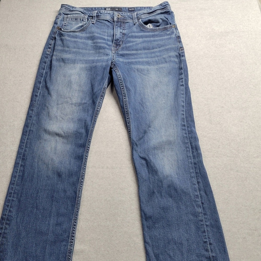BKE Jake Mens Straight Leg Jeans 36x32 Blue Medium Wash Denim Stretch Casual - Picture 3 of 10